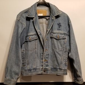 2/60$ Vintage Western Concepts Trucker Jean Jacket embroidered men's Size Small